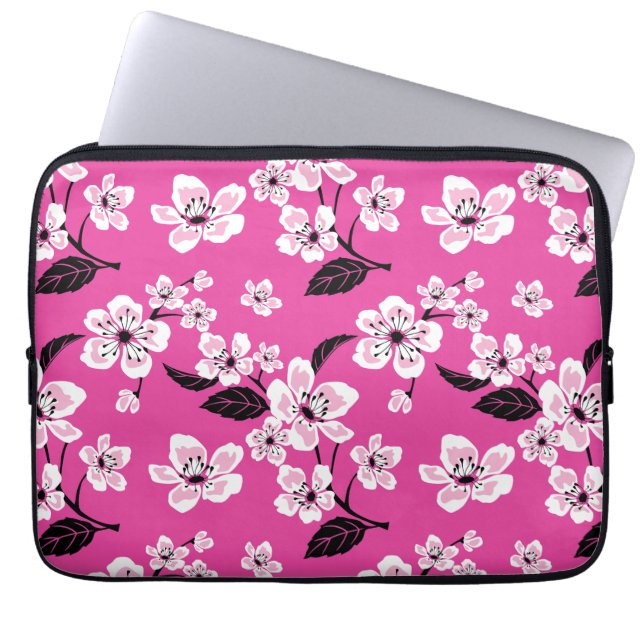 FUNDA PARA PORTÁTIL FLOR DE CEREZO - SAKURA (ROSA) (Frente)