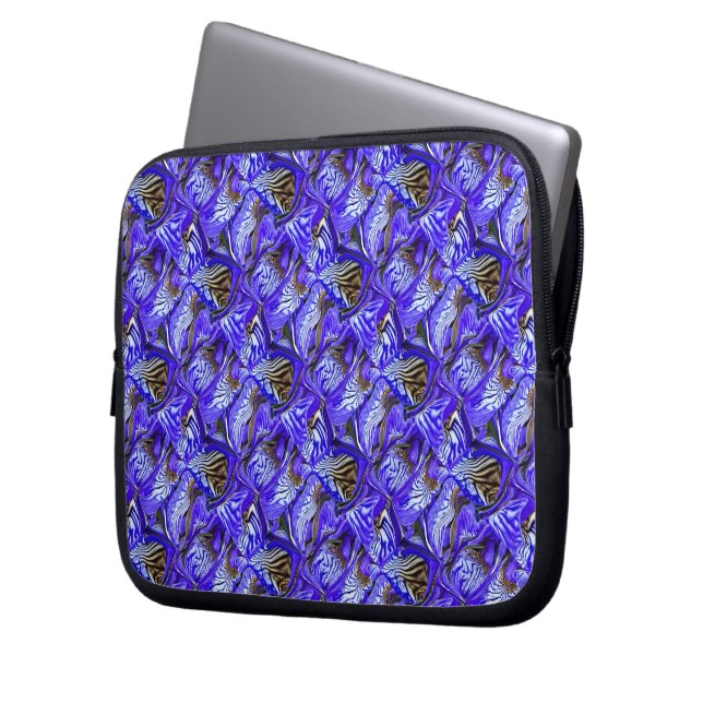 Funda Para Portátil Flor de iris púrpura / inclinada / cubierta / (Anverso izquierdo)