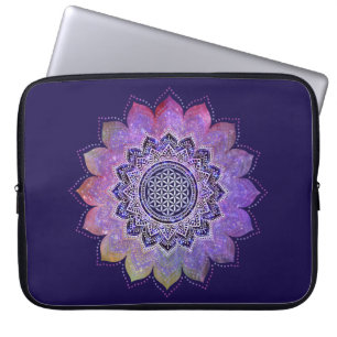 Funda Para Portátil Flor de la Vida - Estilo Vintage Galaxia Espacio 1