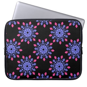 Funda Para Portátil Flor de neón azul y rojo