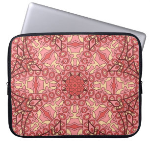 Funda Para Portátil Flor De Resumen Étnico, Mandalas Seamless.