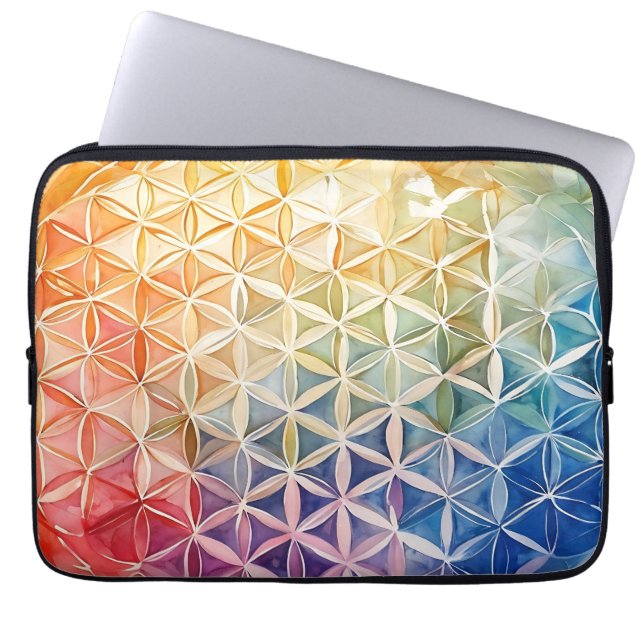 Funda Para Portátil Flor de vida - Pintura de acuarela (Frente)