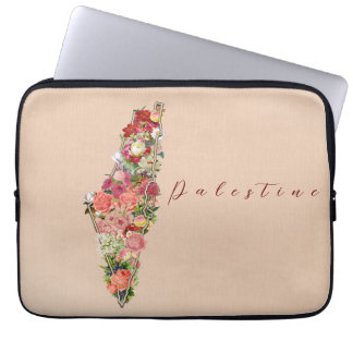 Funda Para Portátil Flor del mapa de Palestina dorada
