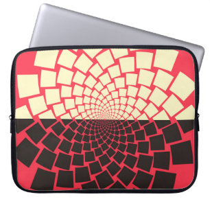 Funda Para Portátil Flor estilizada: marfil rojo negro