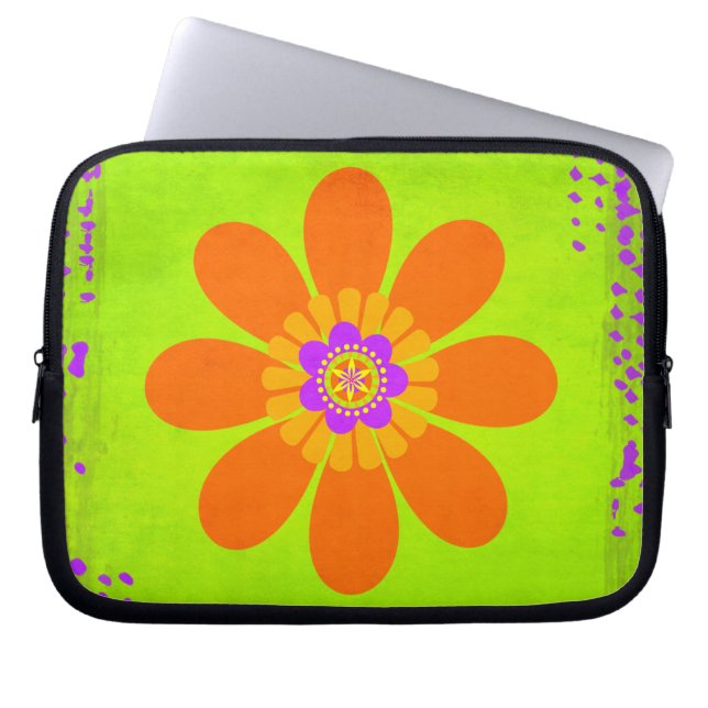 Funda Para Portátil Flor hippie (Frente)