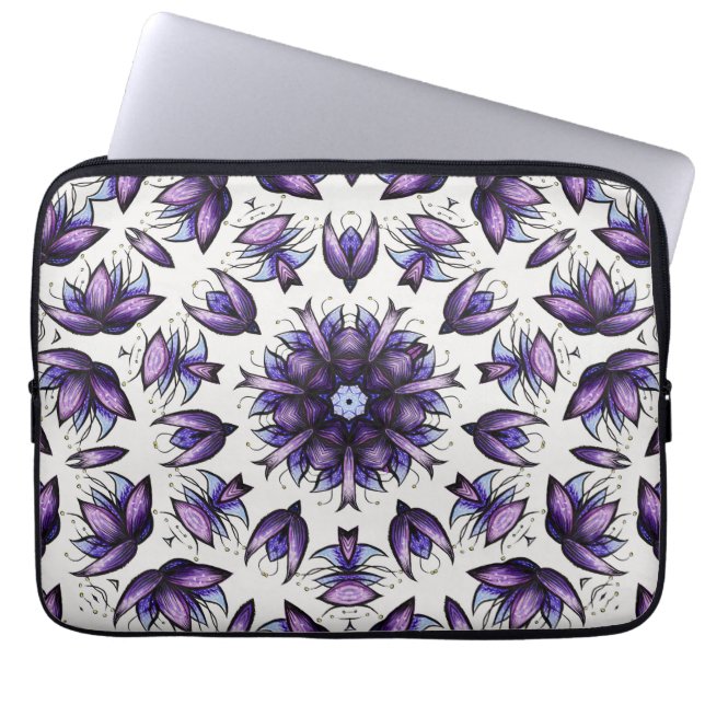 Funda Para Portátil Flor Mandala Resumen Patrón Kaleidoscópico (Frente)