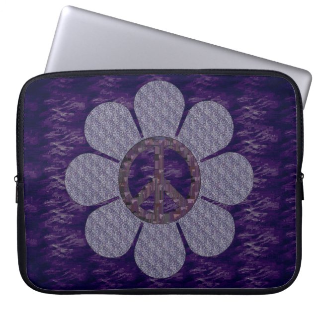Funda Para Portátil Flor modelada de la paz (Frente)
