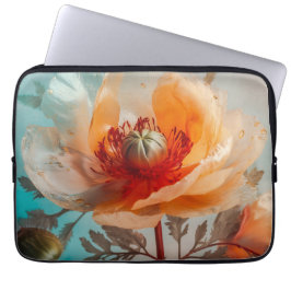Funda Para Portátil Flor Naranja Delicada