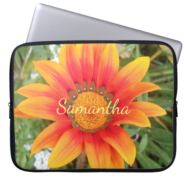 Funda Para Portátil Flor Naranja única personalizada (Frente)