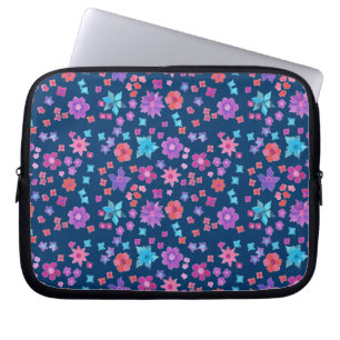 Funda Para Portátil Flor Power Purple Aqua Naranja rosa Funda portátil