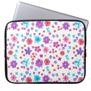 Funda Para Portátil Flor Power Purple Aqua Naranja rosa Funda portátil
