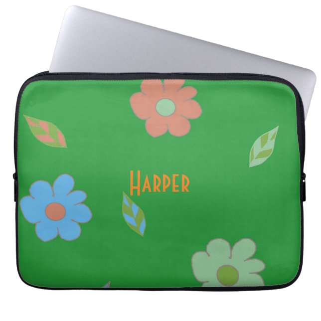 Funda Para Portátil Flor retro suave (Frente)