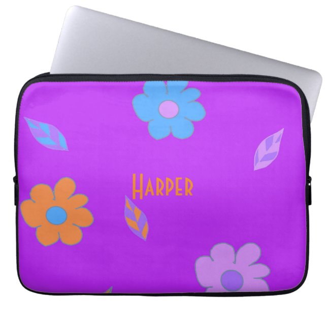 Funda Para Portátil Flor retro suave (Frente)
