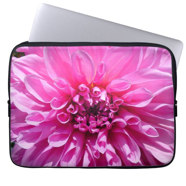 Funda Para Portátil Flor rosa púrpura Dhalia (Frente)