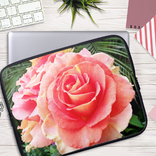 Funda Para Portátil Flor rosa rosa suave foto de cierre moderno negrit