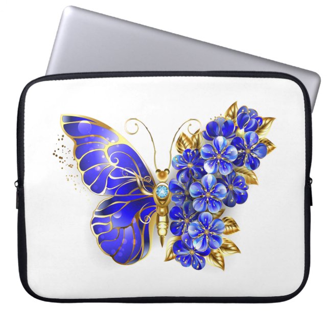 Funda Para Portátil Flor Sapphire Mariposa (Frente)
