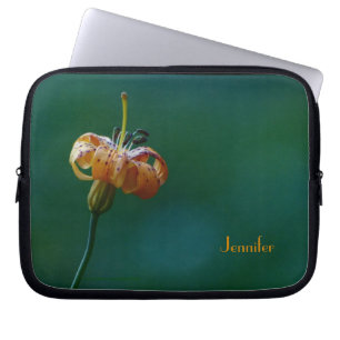 Funda Para Portátil Flor silvestre amarilla, nombre, computadora flora