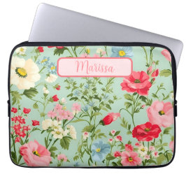 Funda Para Portátil Flor silvestre de campo inglesa personalizada