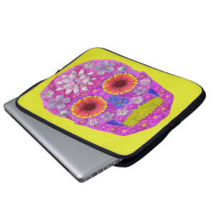 Funda Para Portátil Flor Skull 2