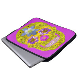 Funda Para Portátil Flor Skull 3