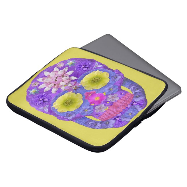 Funda Para Portátil Flor Skull 5 (Superior anverso)
