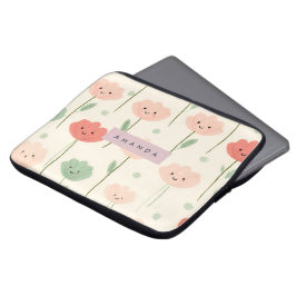 Funda Para Portátil Flor sonriente personalizada Cute Kawaii Pastel