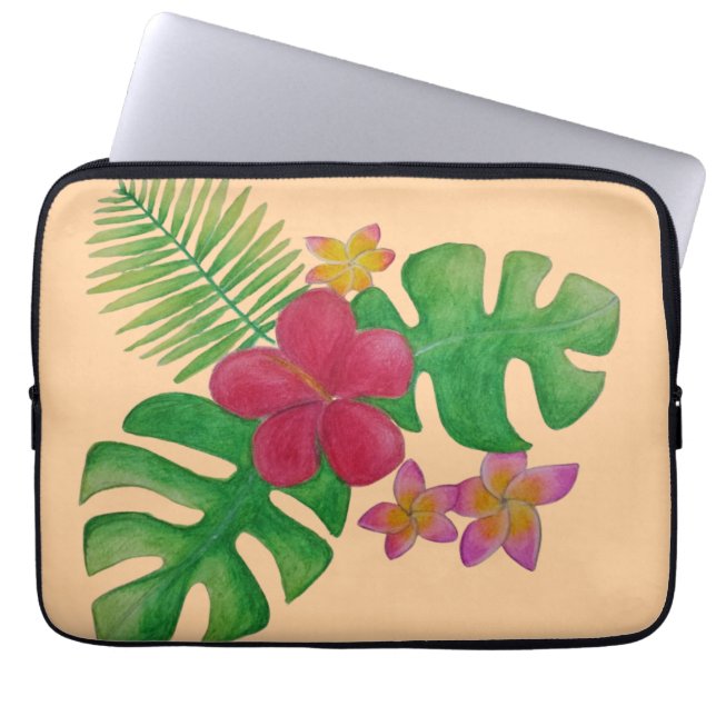 Funda Para Portátil Flor tropical (Frente)