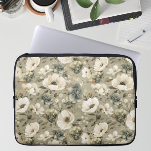 Funda Para Portátil Flor Verde Sabrosa Y Crema