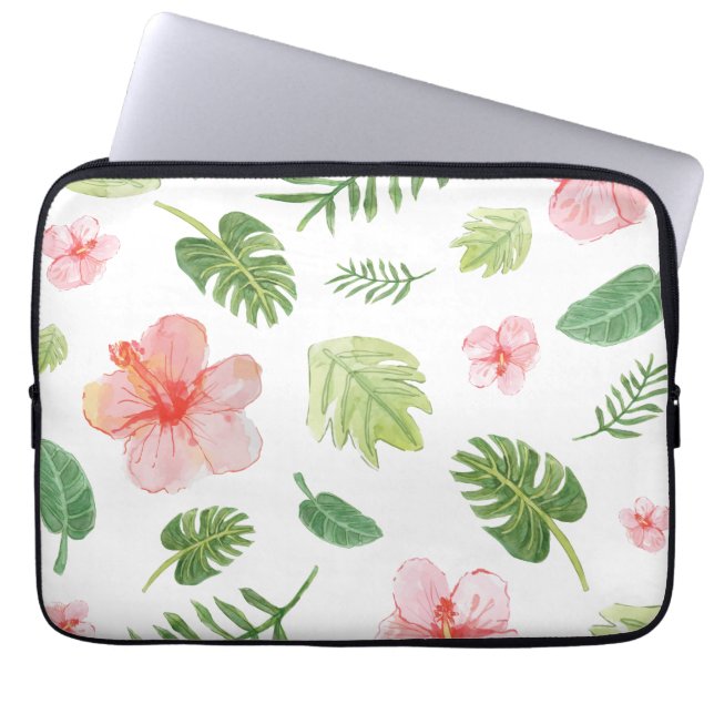 Funda Para Portátil Flora acuarela (Frente)