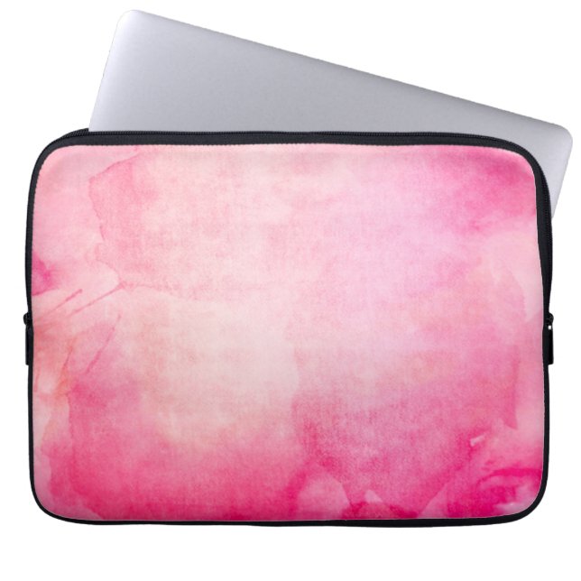 Funda Para Portátil Flora acuática rosa pastel (Frente)