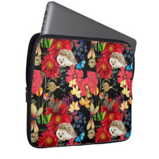 Funda Para Portátil Flora caprichosa de bosques - patrón de flora y fa