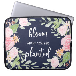 Funda Para Portátil Floración donde usted está tipografía floral