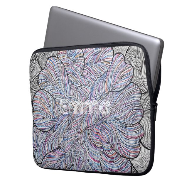 Funda Para Portátil Floral abstracto dibujado a mano (Anverso izquierdo)