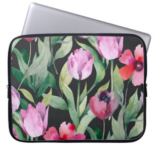 Funda Para Portátil Floral acuarela, hermoso patrón sin fisuras.