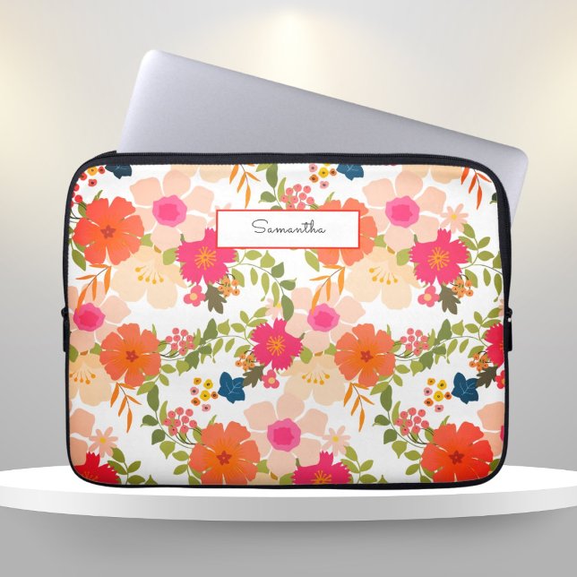 Funda Para Portátil Floral acuarela naranja (Subido por el creador)