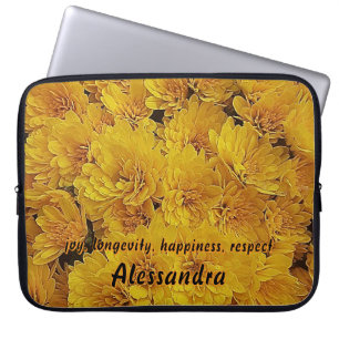 Funda Para Portátil Floral amarilla Caída Chrysantemus Foto