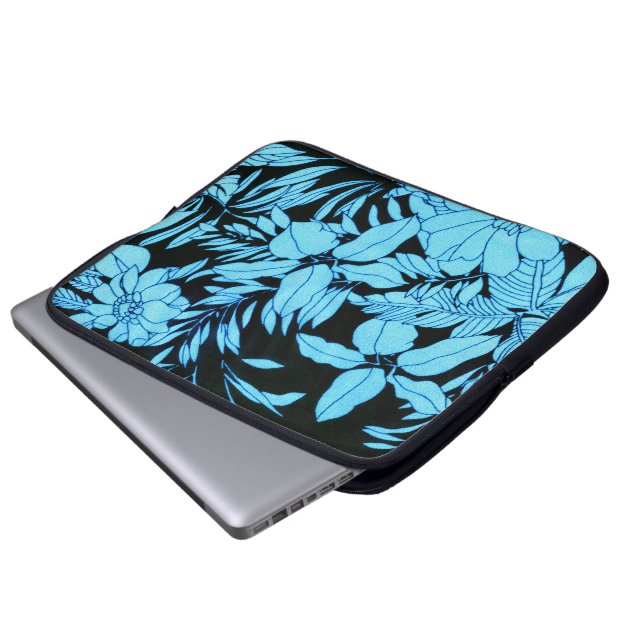 Funda Para Portátil Floral azul (Inferior anverso)