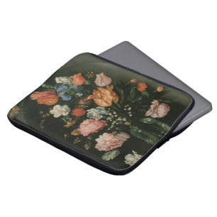 Funda Para Portátil Floral Barroco Antiguo, Jarrón de Flores en una Ho