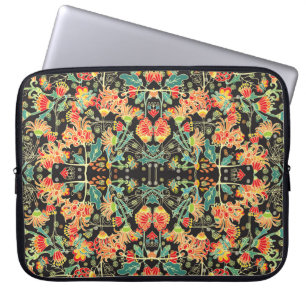 Funda Para Portátil Floral caótica: patrón abstracto vintage.