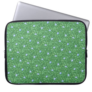 Funda Para Portátil Floral de estilo campestre azul oscuro peringuil
