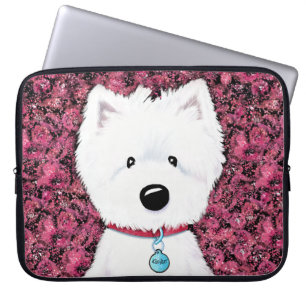 Funda Para Portátil Floral de Impresiones Westie de KiniArt