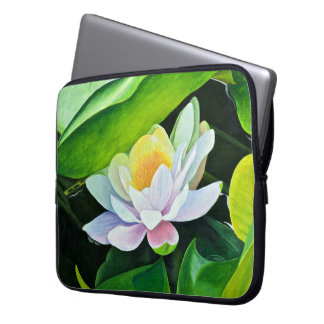 Funda Para Portátil Floral de Lirio Blanco