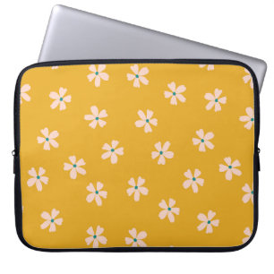 Funda Para Portátil Floral de mostaza: mezclador de la ditsia vintage
