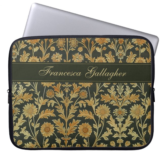 Funda Para Portátil Floral de oro de William Morris (Frente)