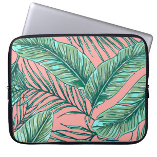 Funda Para Portátil Floral de selva tropical: patrón de hojas de palme