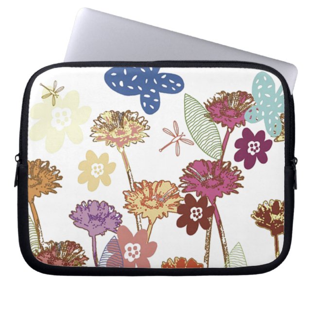 Funda Para Portátil Floral decorativa (Frente)