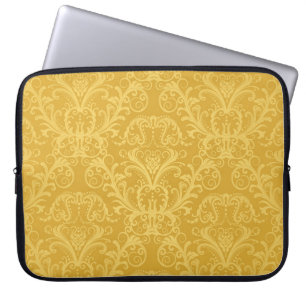 Funda Para Portátil Floral dorada de lujo: fondo de escritorio sin foc