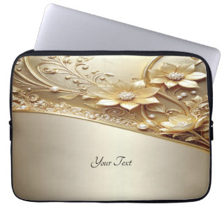 Funda para portátil floral dorada ornamentada mode