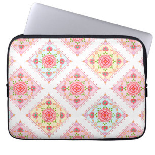 Funda Para Portátil Floral elegante en el patrón de baldosas de diaman