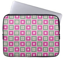 Funda para portátil floral estampada verde y magen